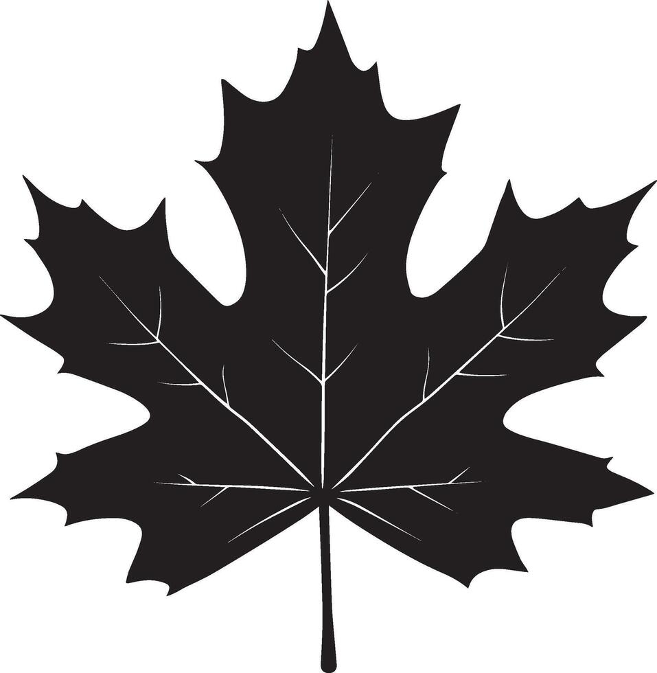 Maple leave clean simple icon silhouette black vector