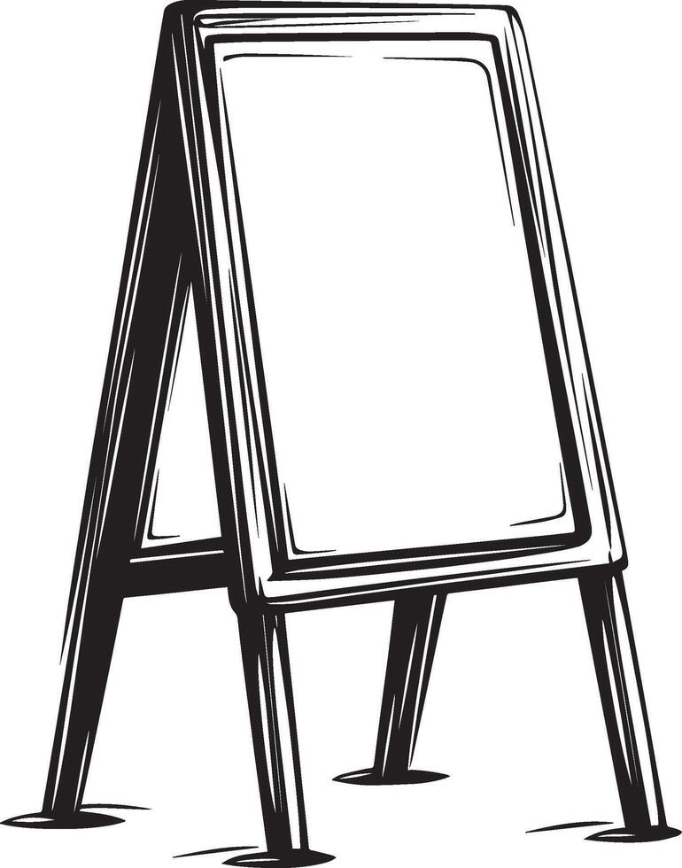 Signage board stand clean simple outline black vector