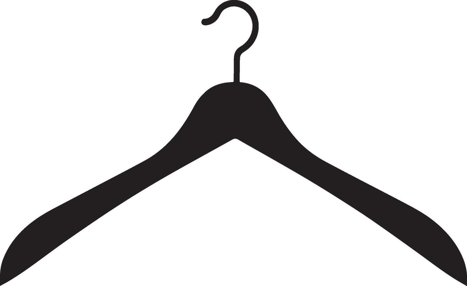 Wooden coat hanger clean simple icon silhouette black vector