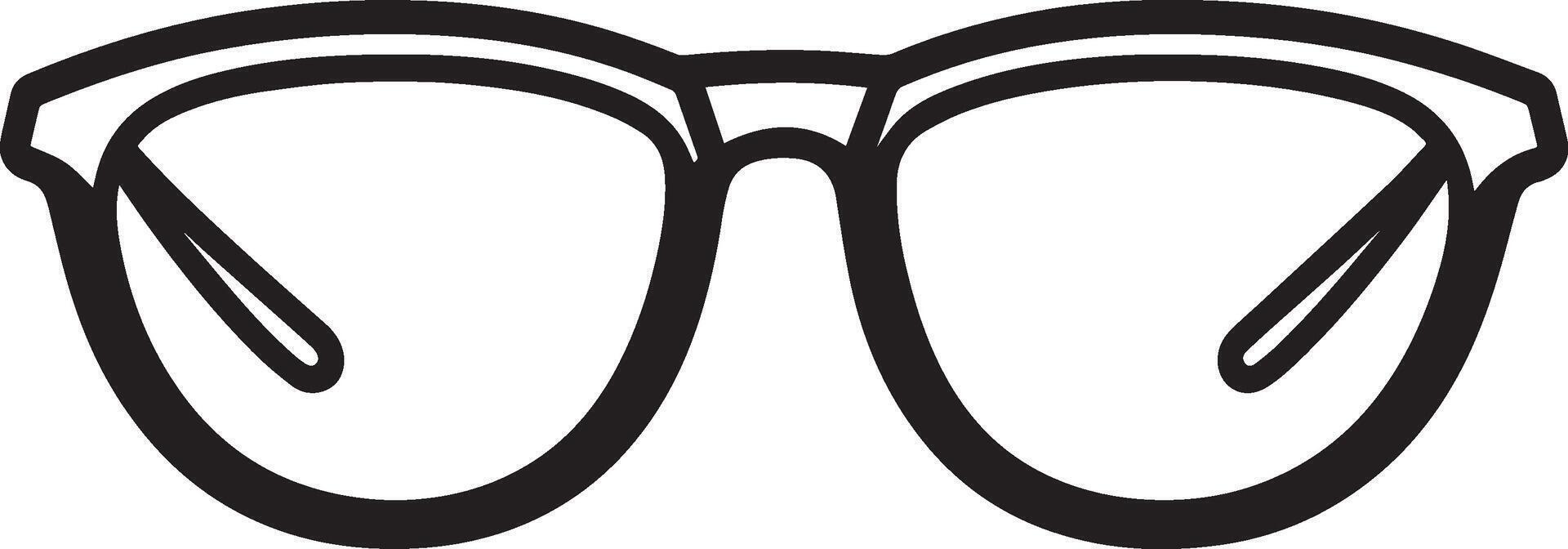 Eye Glasses clean simple icon linear black vector