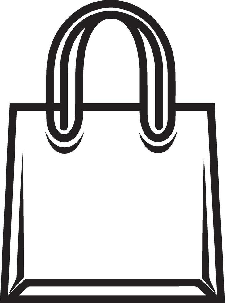shopping bags clean simple icon linear black vector
