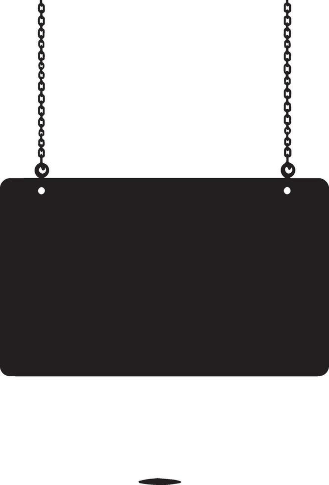 Hanging signboard clean simple icon silhouette black vector