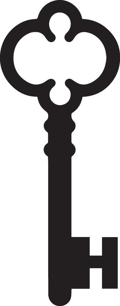 Key clean simple icon silhouette black vector