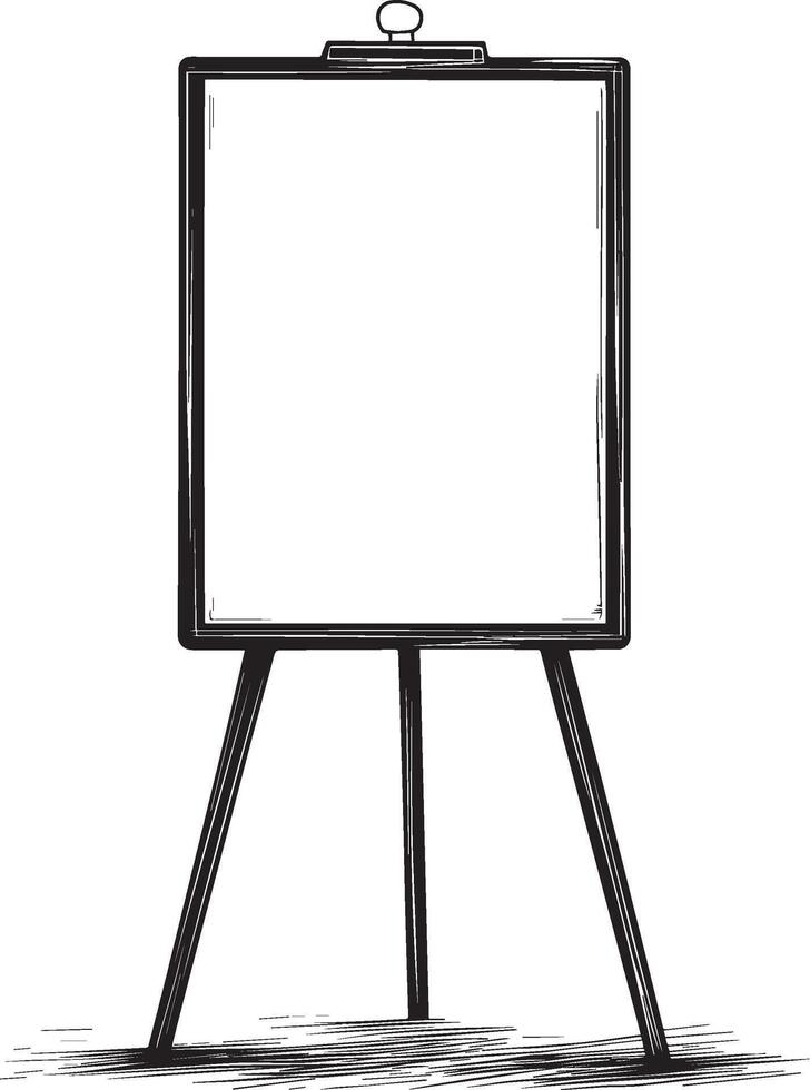 Signage board stand clean simple outline black vector