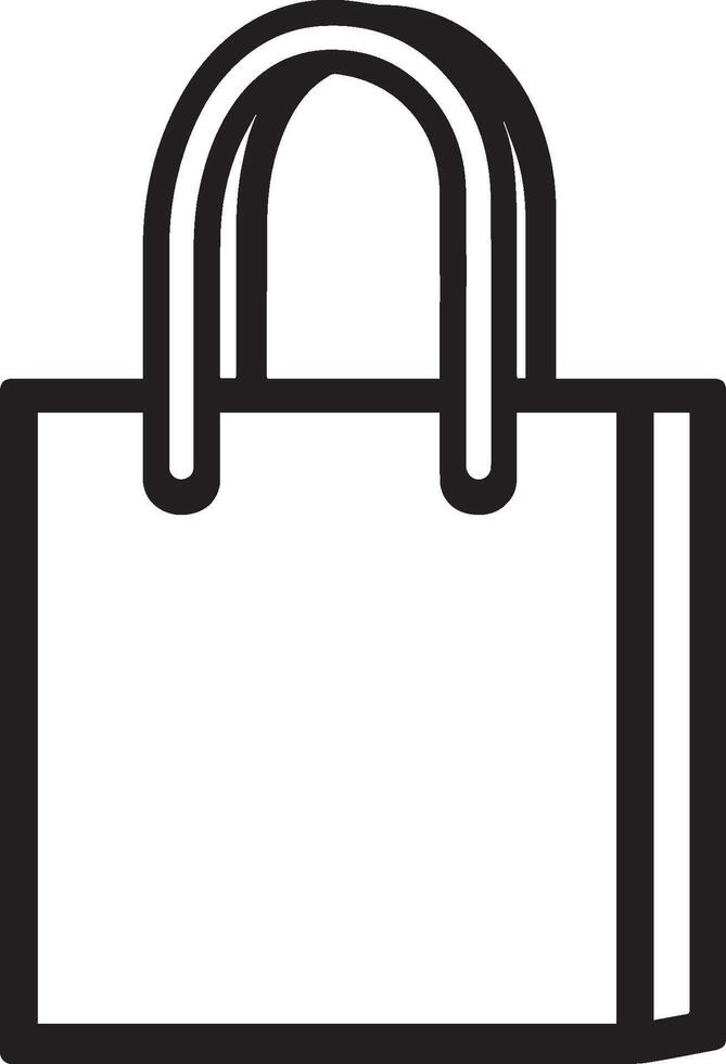 Paper shopping bag icon clean simple icon linear black vector