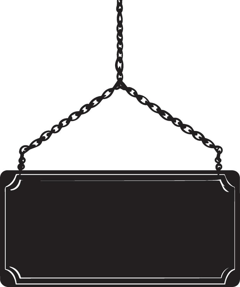 Hanging signboard clean simple silhouette black vector