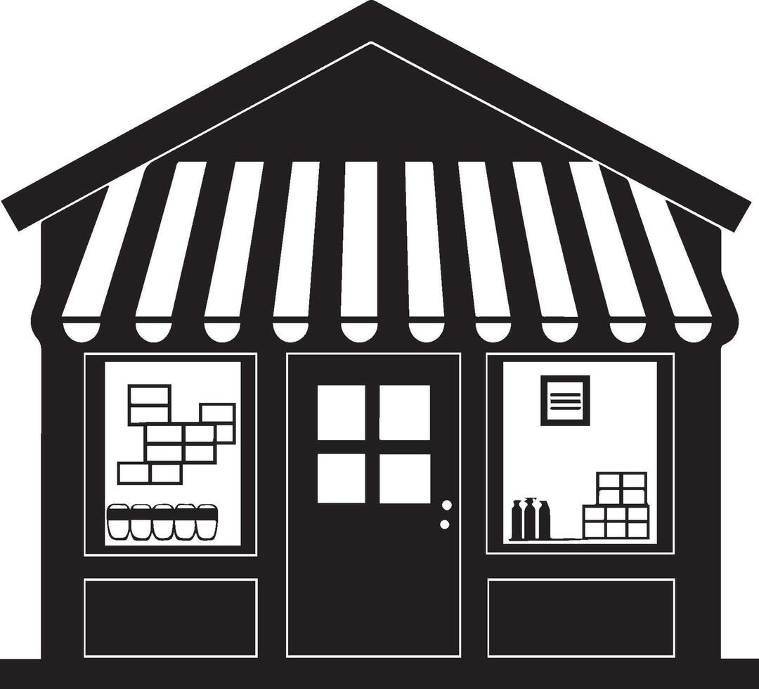Store or shop clean simple silhouette black vector