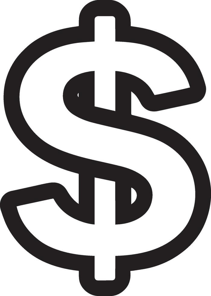 dollar sign icon clean simple icon linear black vector