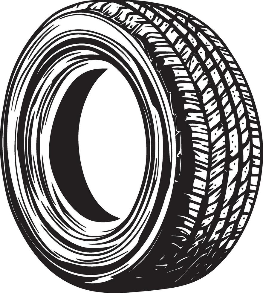 New tire clean simple outline black vector