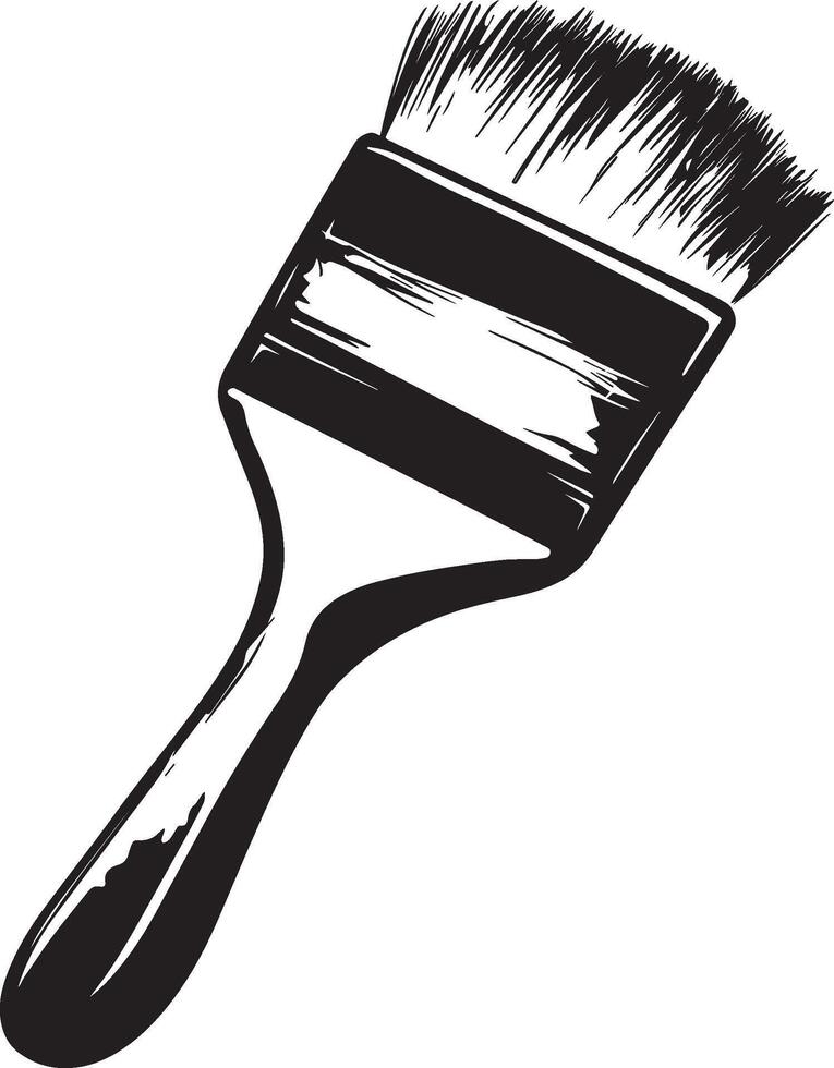 Paint brush clean simple icon silhouette black vector