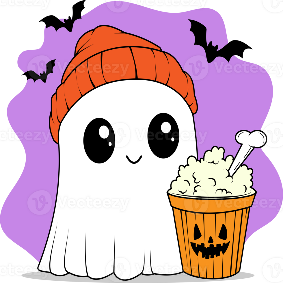 cartoon ghost Halloween celebration png