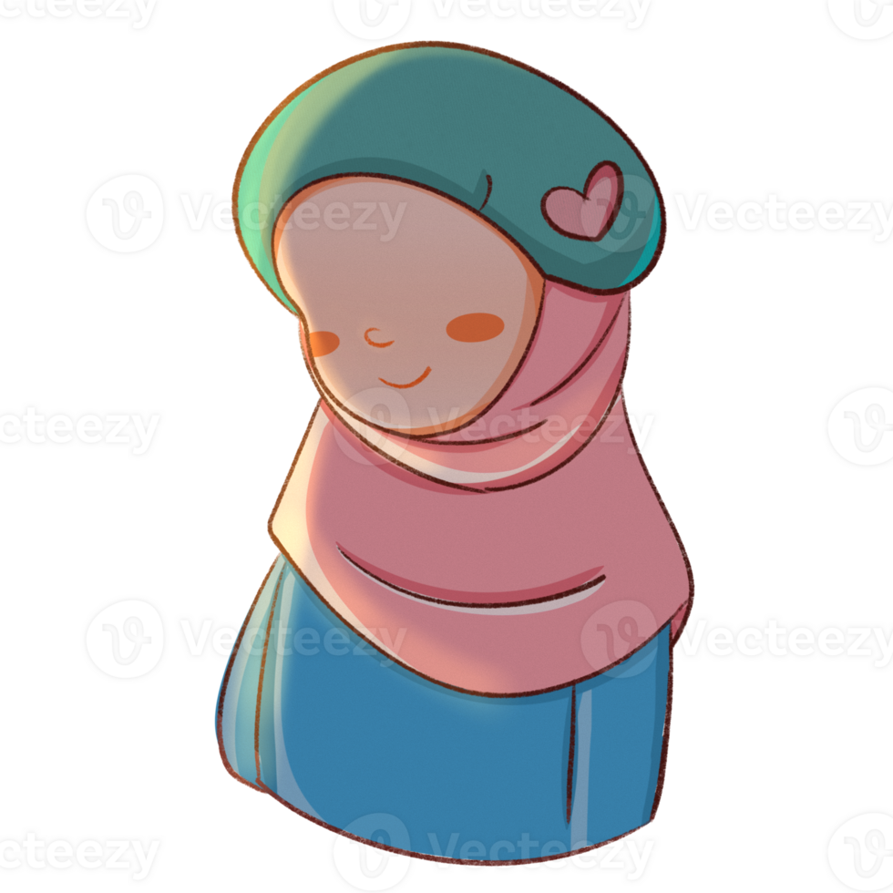 Illustration of a Beautiful Muslim Little Girl png