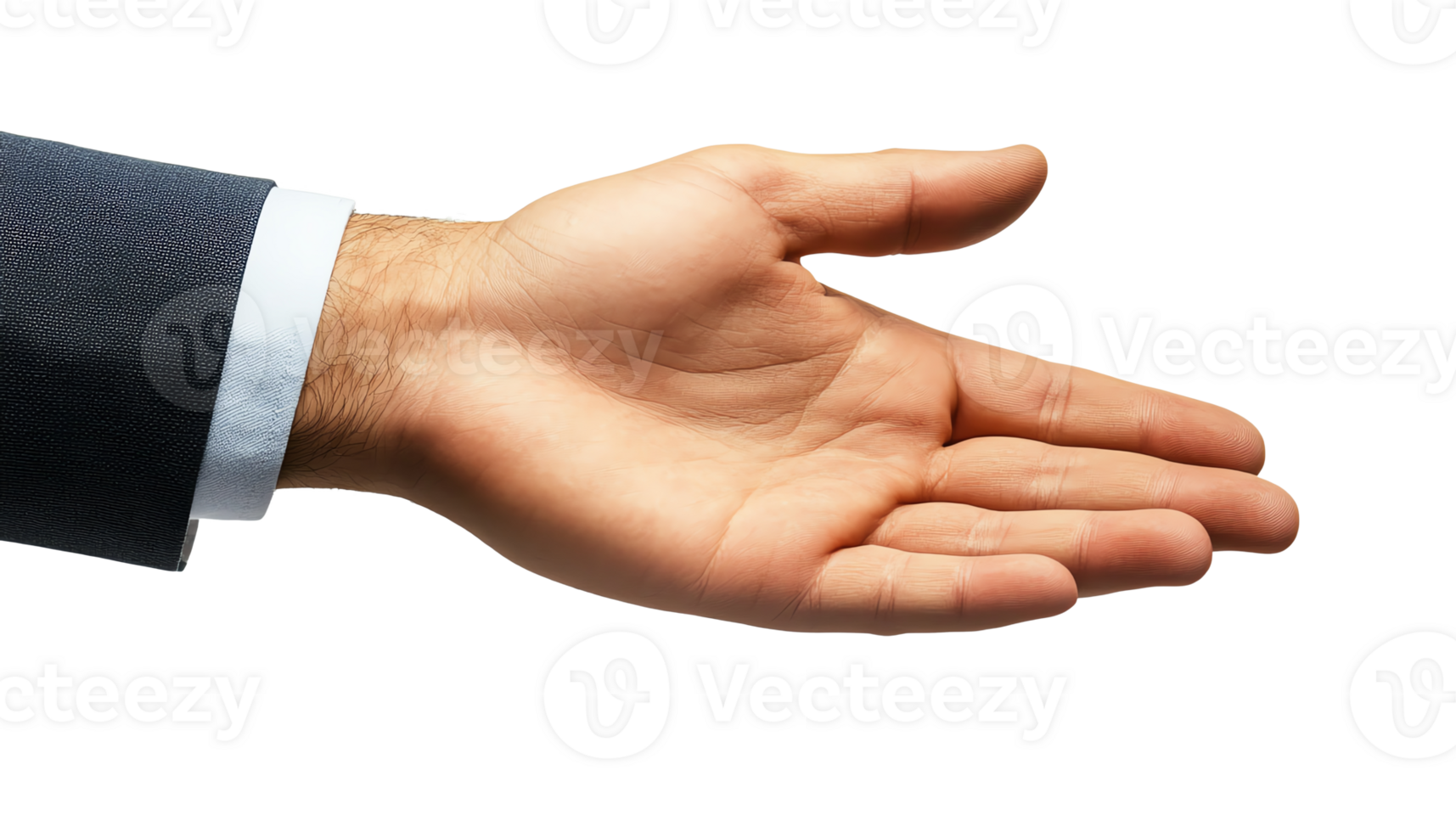 Open hand gesture in business suit png