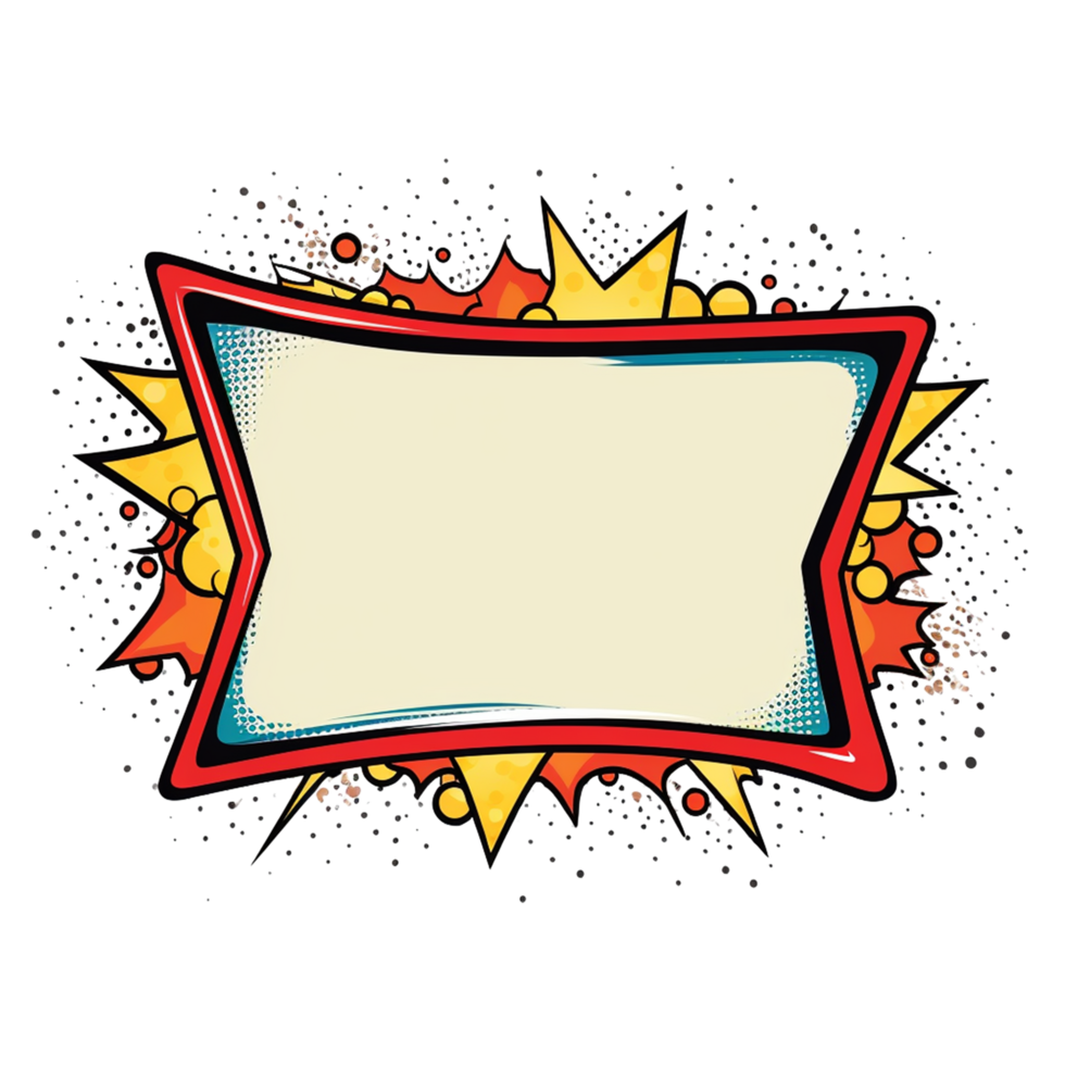 Pop Art Speech Bubble Border png