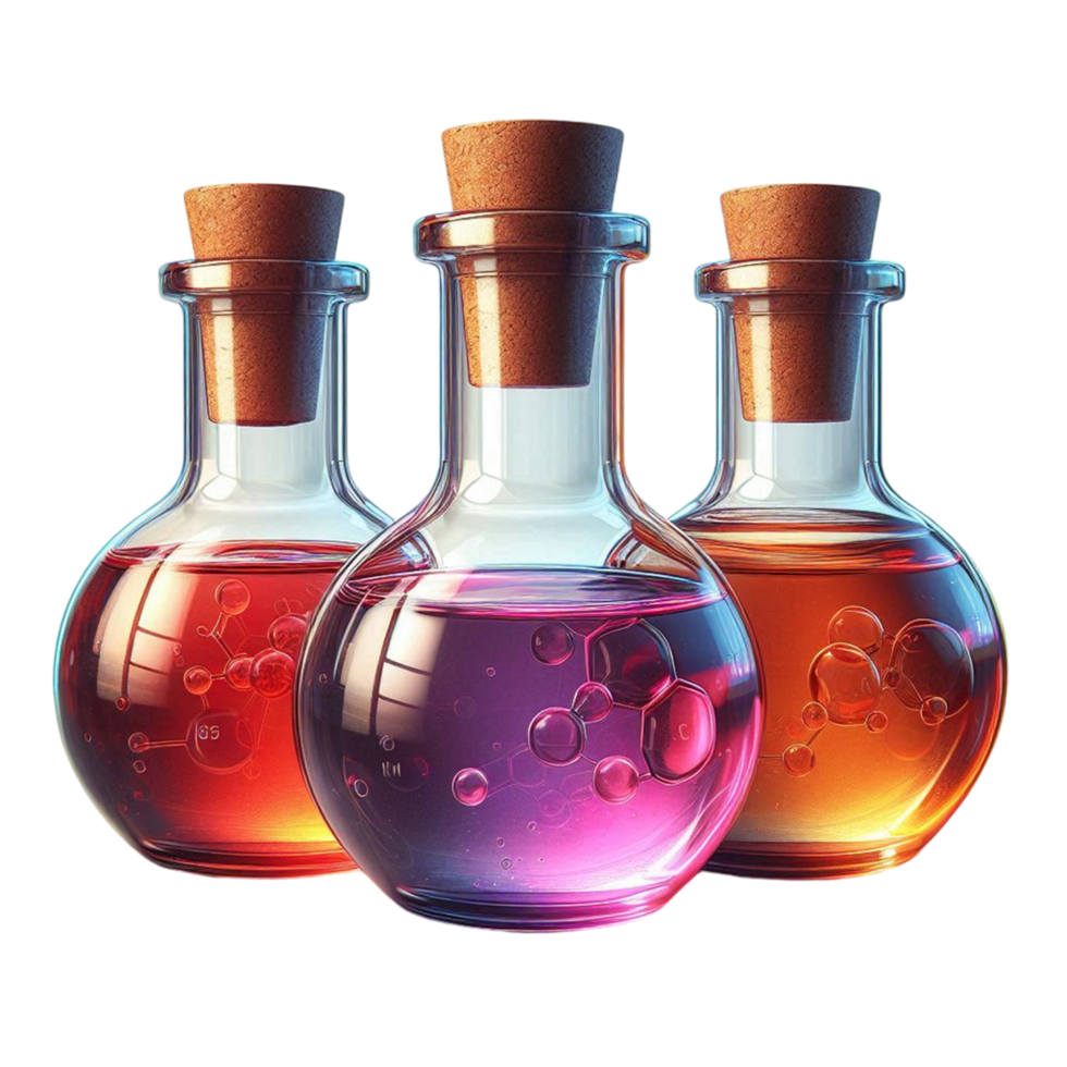 Colorful Potions Bottles png