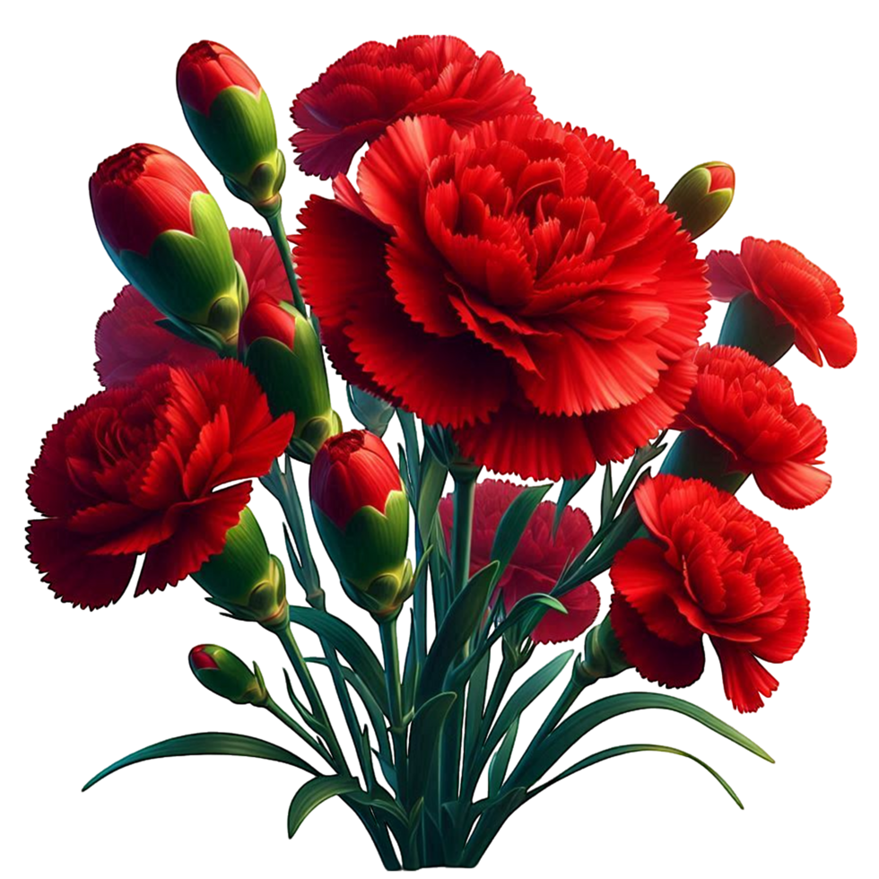 Red Carnations Bouquet png