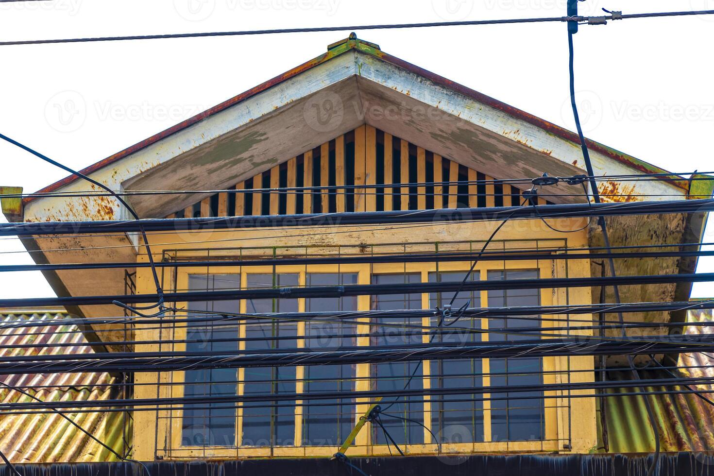 Cityscape roofs shops stores windows in Alajuela Costa Rica. photo
