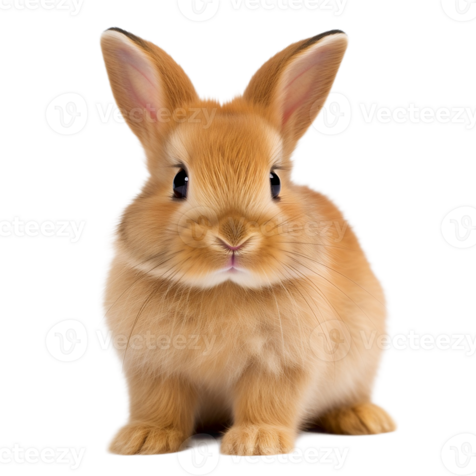 Sweet Easter rabbit in springtime setting png