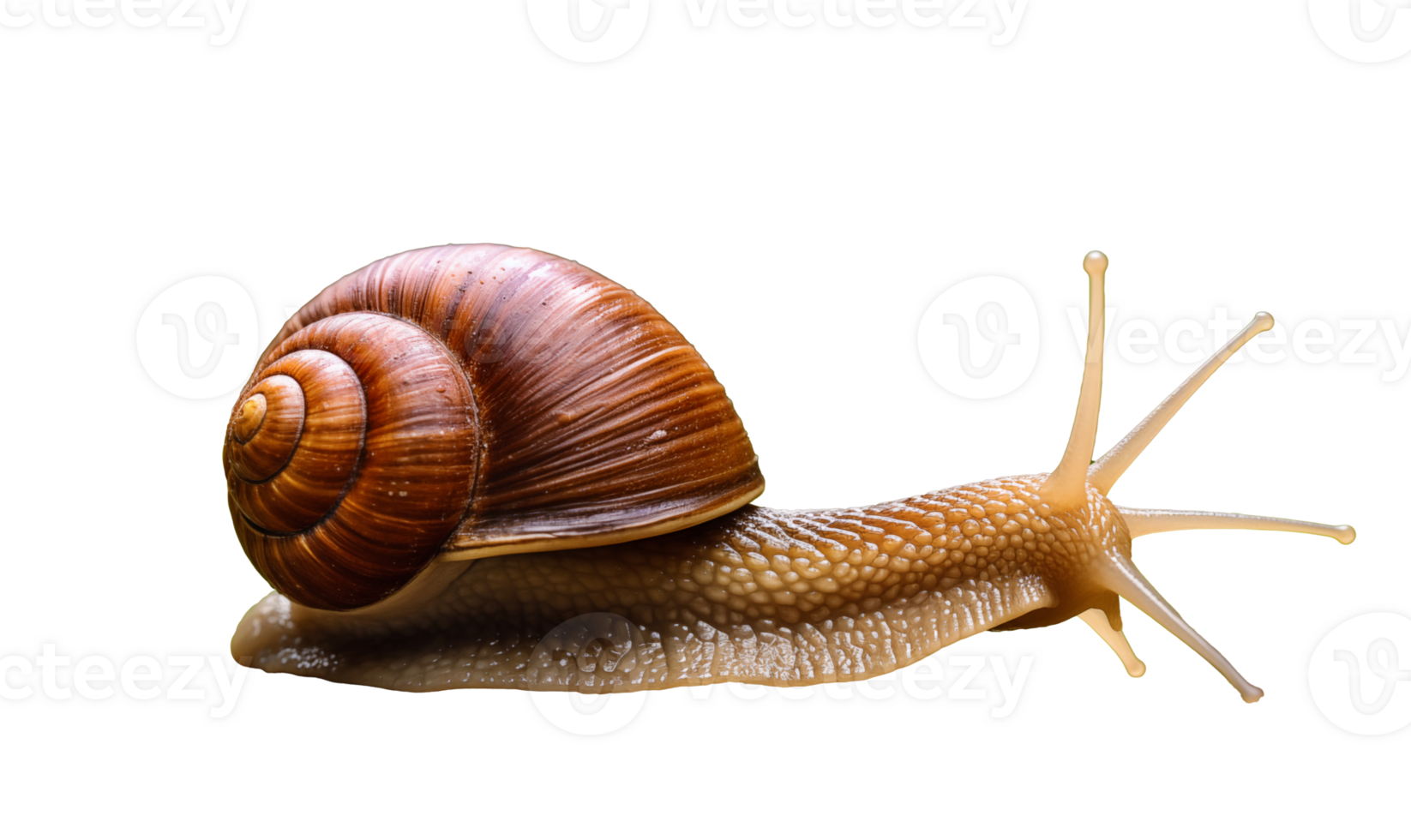 Snail isolated on a transparent background. Clipping path included for easy extraction. png