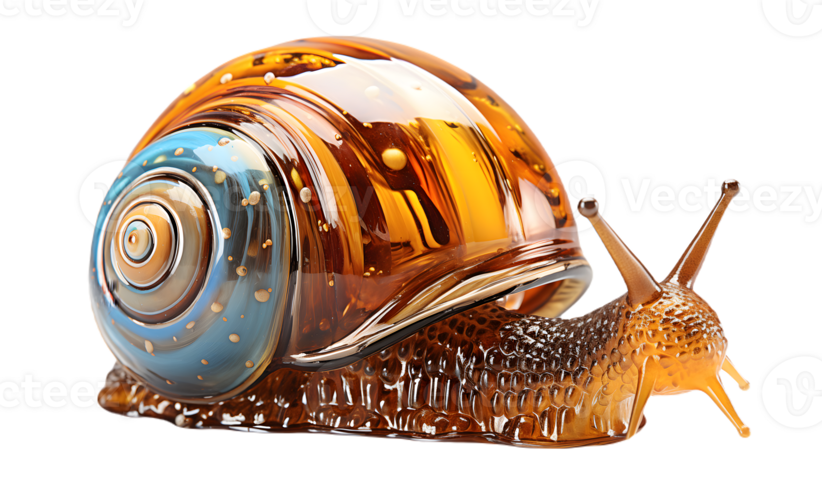 Snail isolated on transparent background. 3d rendering, 3d illustration. png