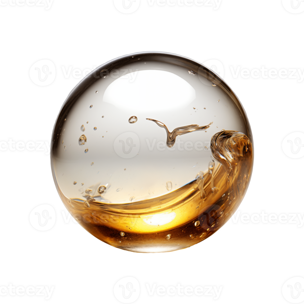 close up of a glass of whiskey isolated on a transparent background with clipping path. png