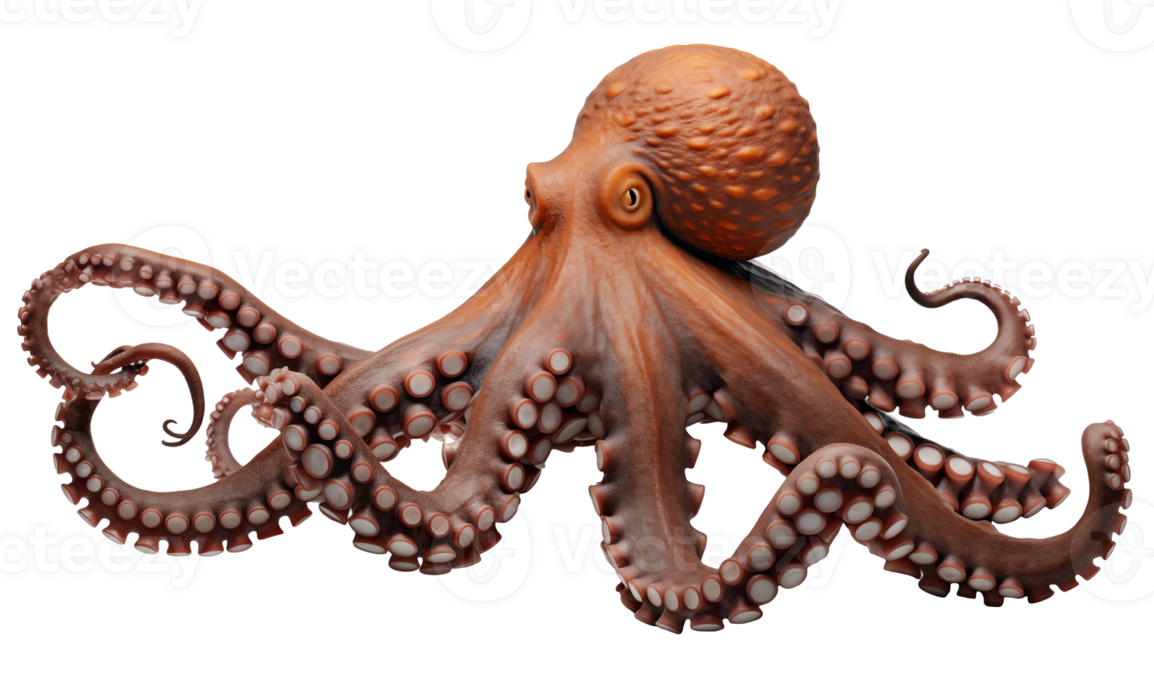 Octopus isolated on a transparent background. Clipping path included. 3D illustration. png