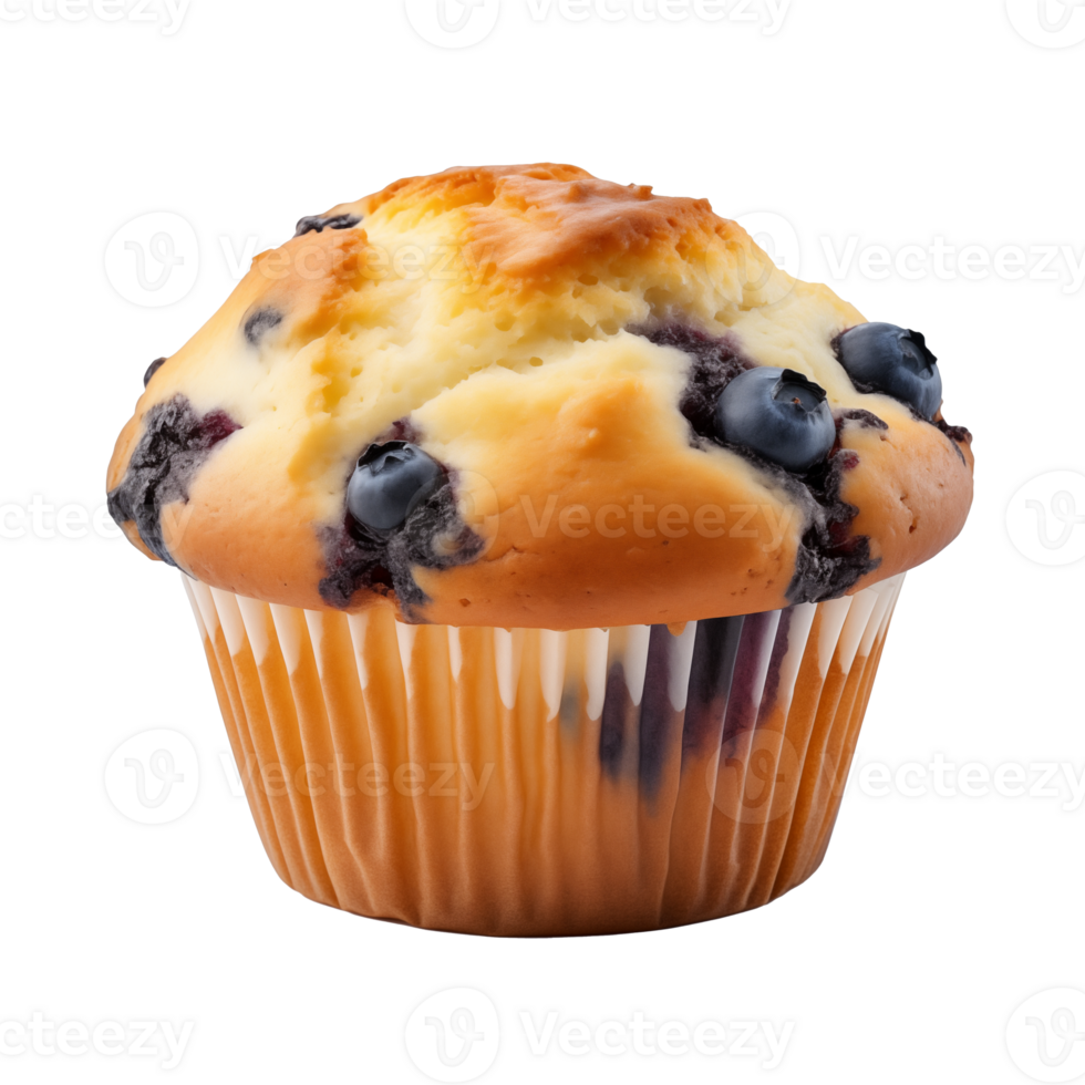 Blueberry muffin isolated on transparent background. png
