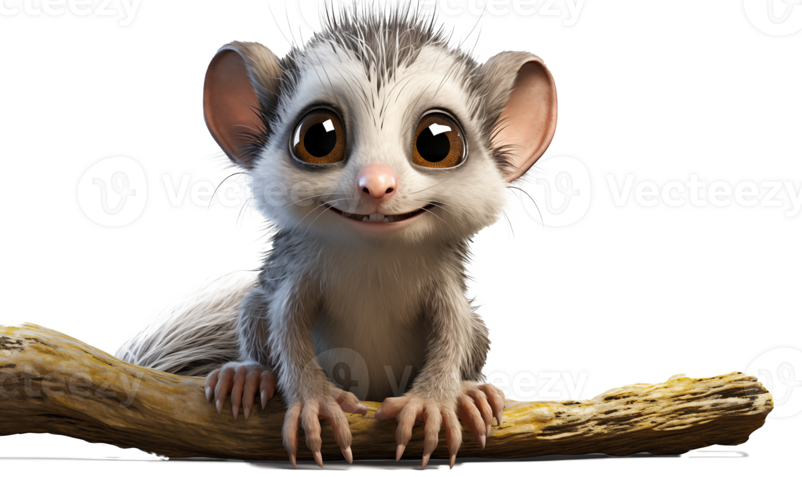 3D rendering of a cute sugar glider, isolated on transparent background png