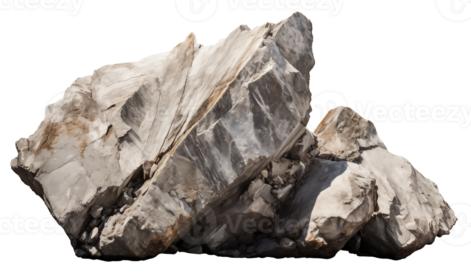 Rock isolated on transparent background. 3d illustration png