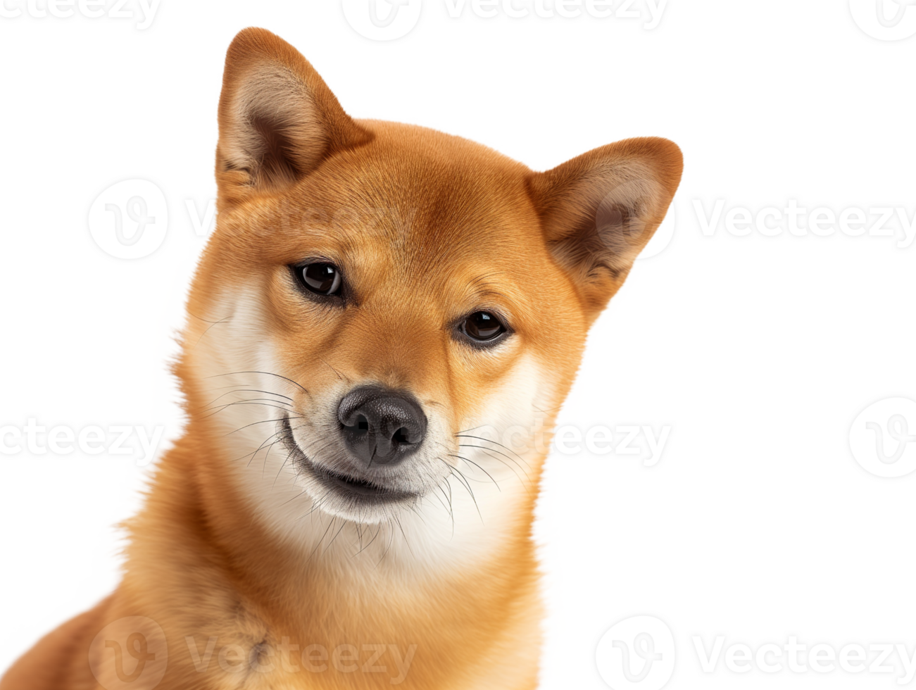 portrait of a shiba inu dog isolated on transparent background png