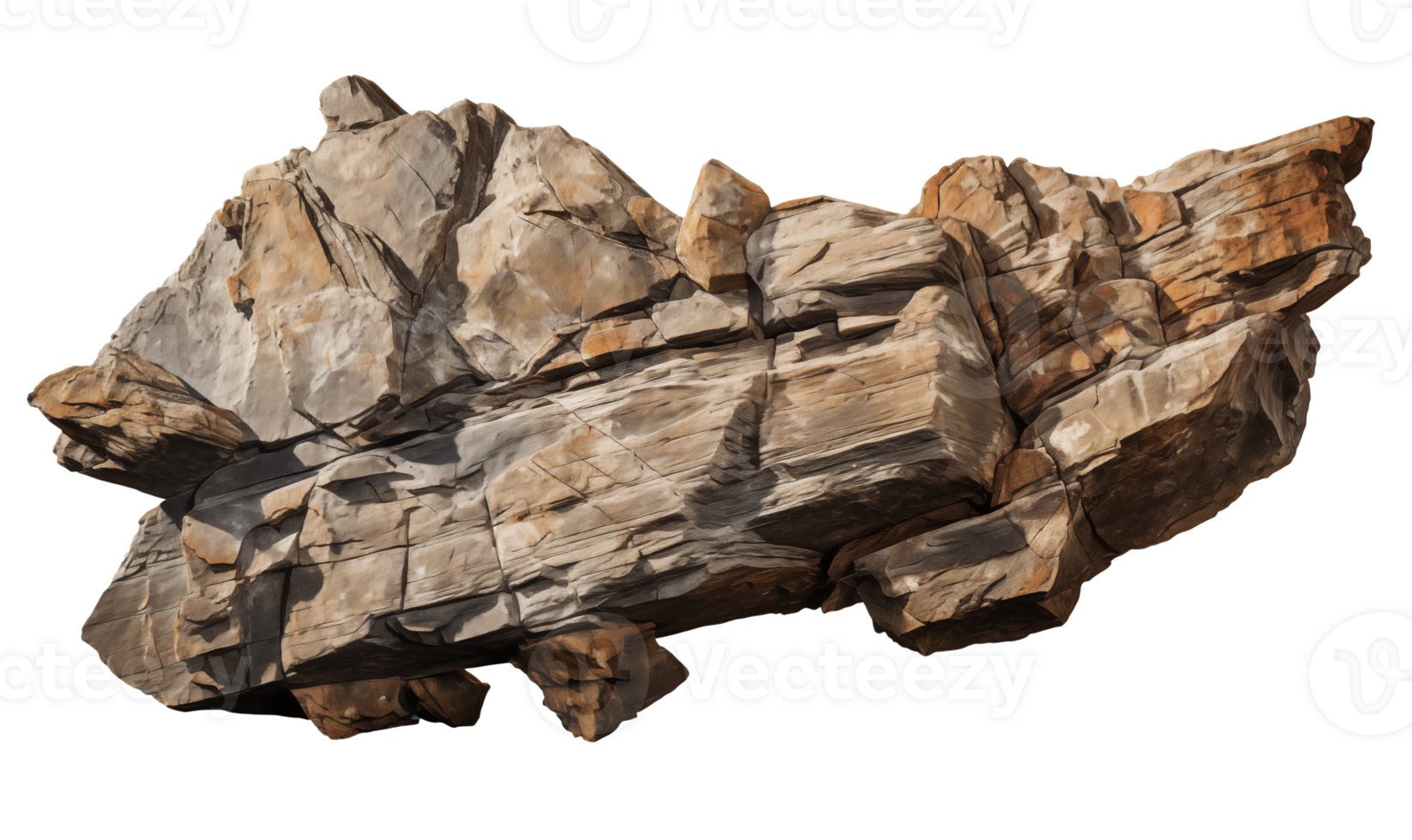 Rock isolated on transparent background. 3d rendering, 3d illustration png