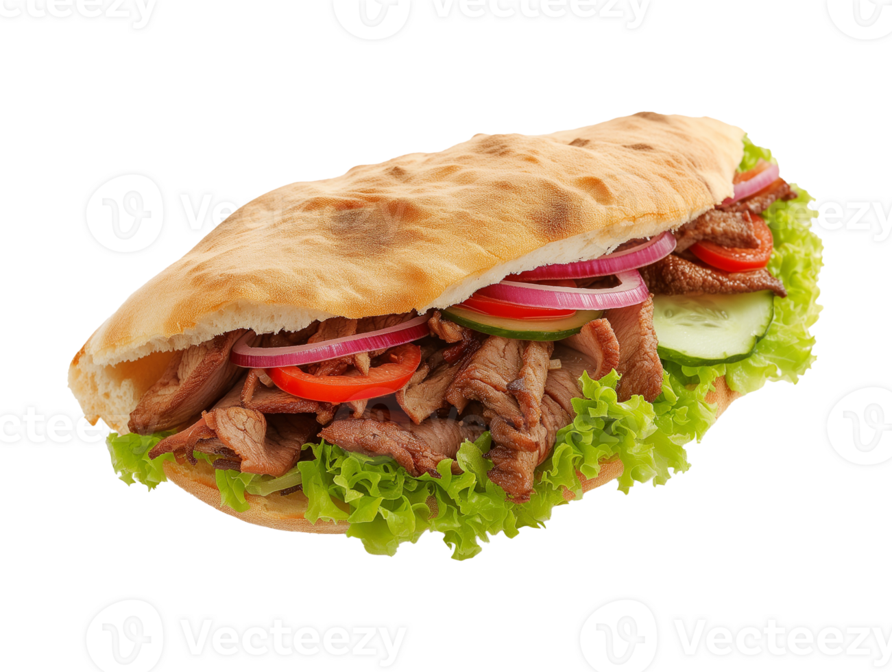 Doner kebab sandwich isolated on transparent background png