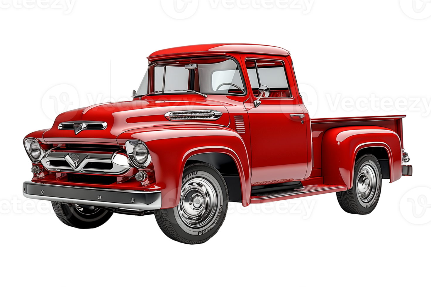 Classic american pickup truck Isolated on the transparent background. 3d rendering png