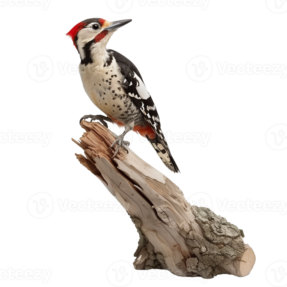 Great spotted woodpecker, Dendrocopos major, in front isolated on transparent background png