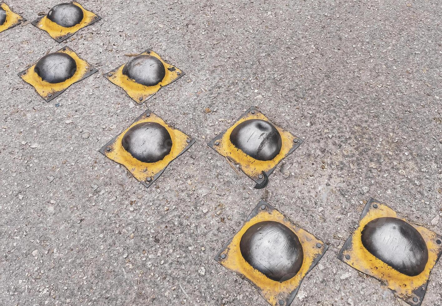 Speed limiters on the road in Mexico. photo