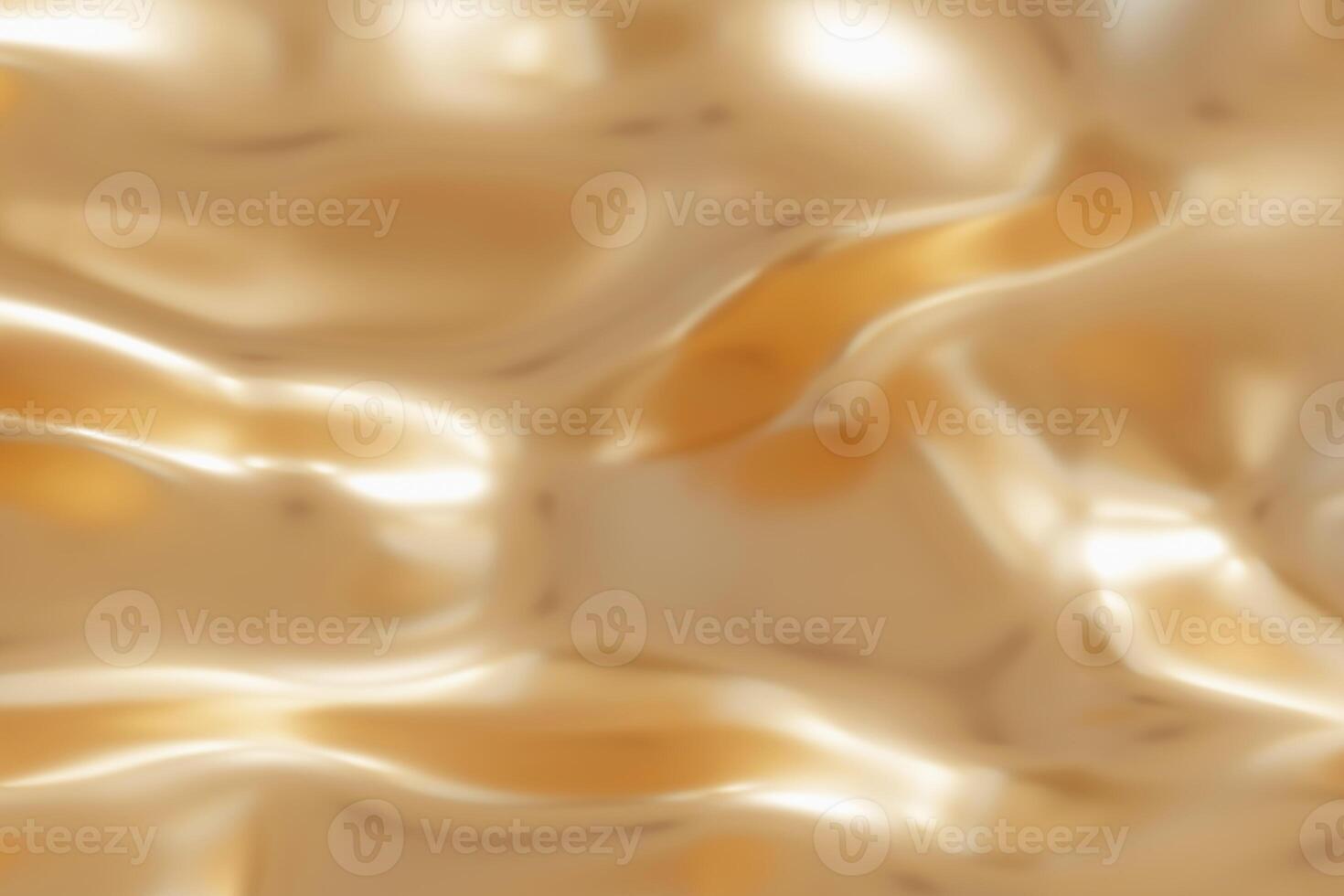 Luxurious abstract golden background. Elegant fluid metallic surface. Flowing gold. Ideal for use in high-end design projects, digital art, as striking background for promotional materials. 3D render. photo
