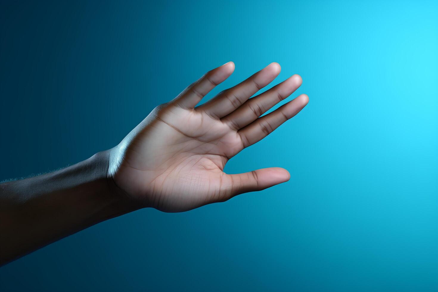 A close-up view of a hand showing texture and details. photo