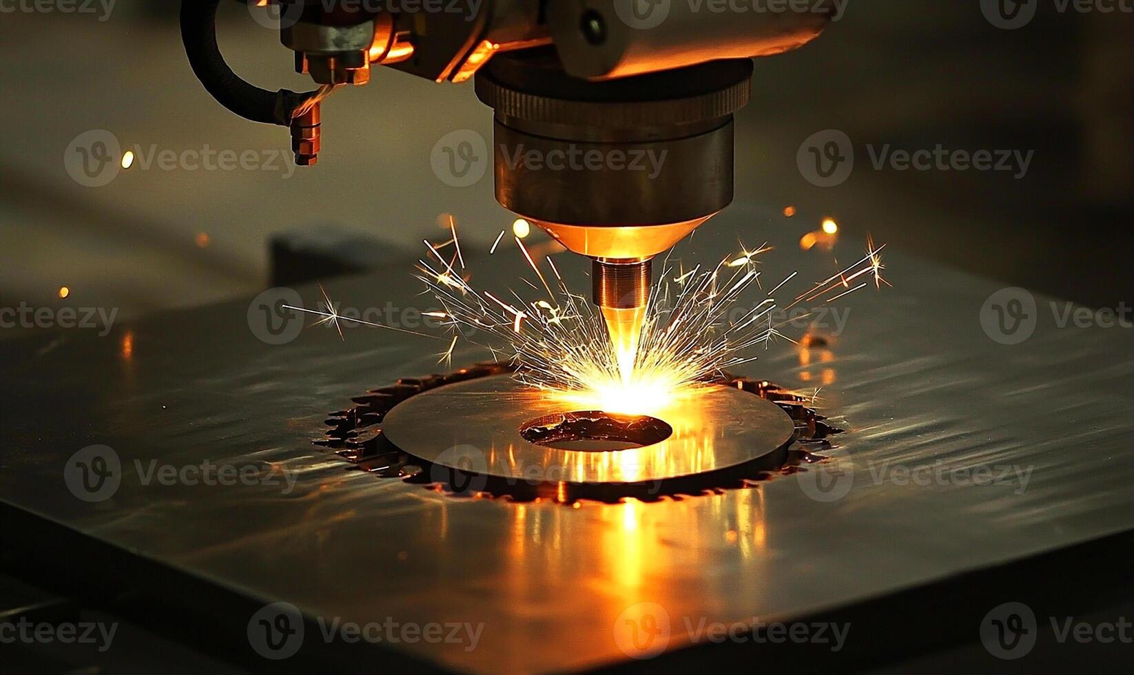 Laser cut, iron plate, hole photo