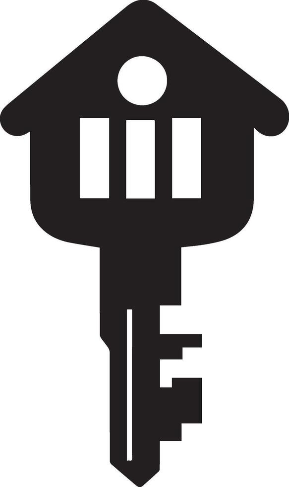House's key icon clean simple silhouette black vector