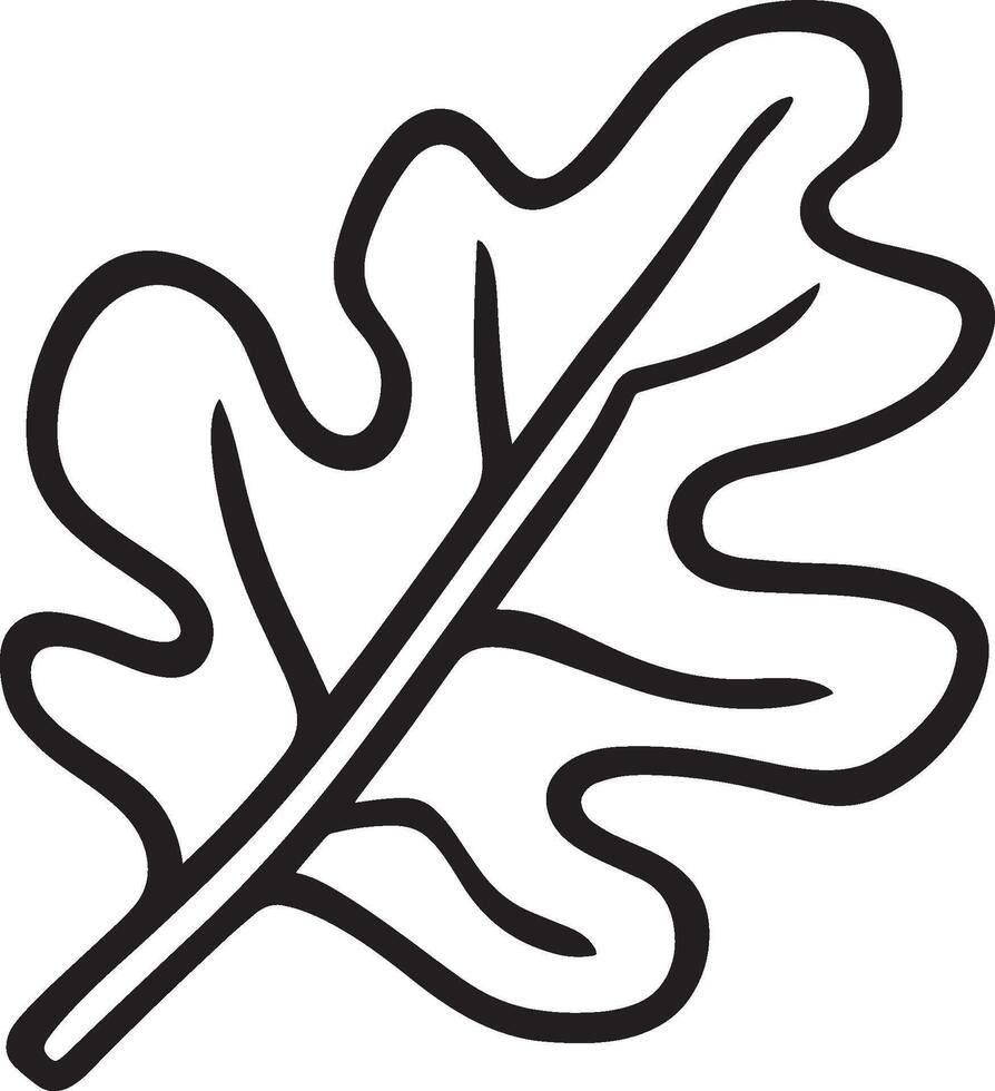 Oak leaf clean simple icon outline black vector