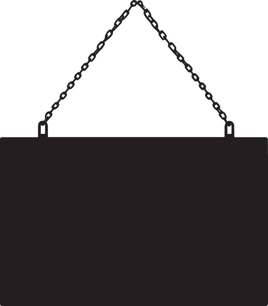 Hanging signboard clean simple silhouette black vector