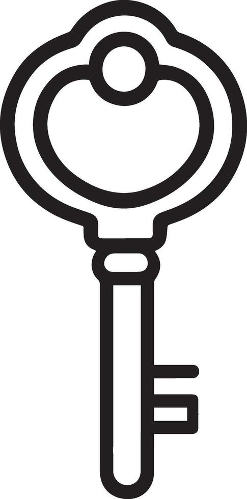 Key clean simple outline black vector