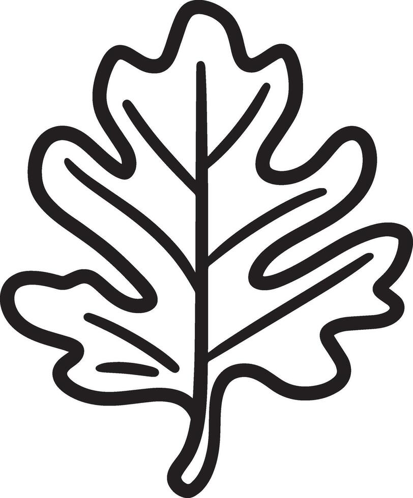 Oak leaf clean simple icon outline black vector