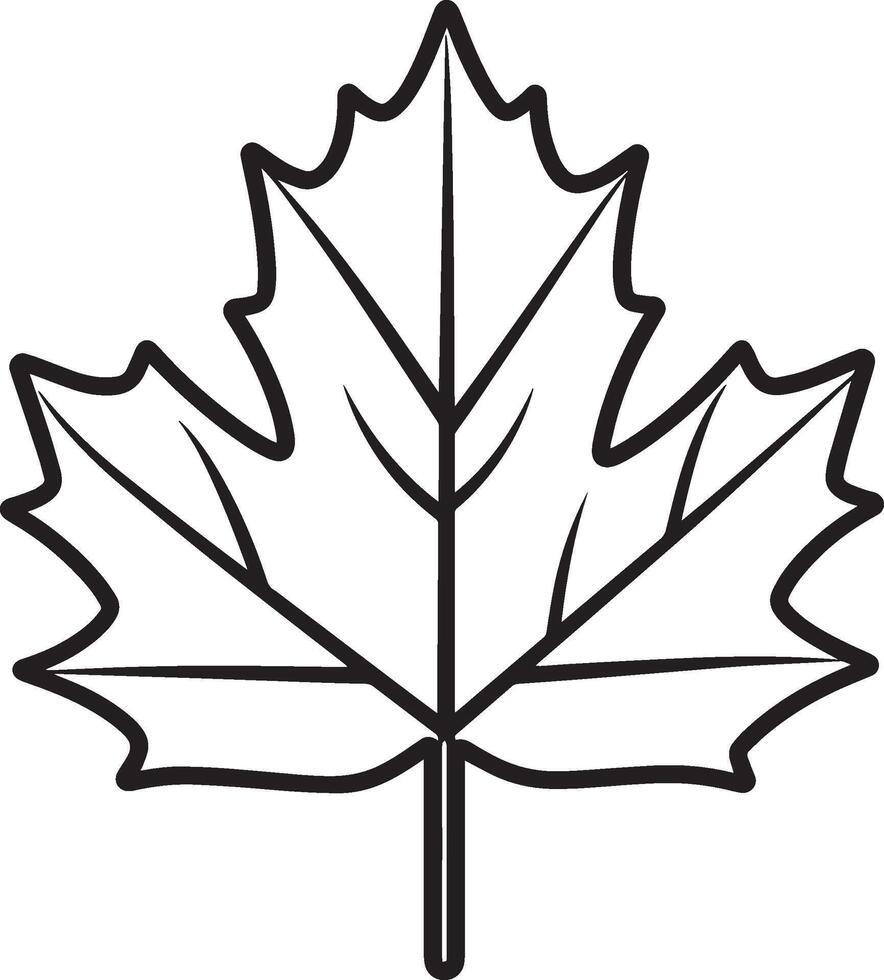 Maple leave clean simple icon outline black vector