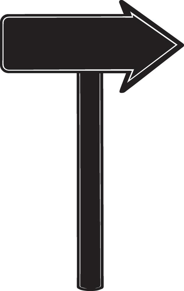 arrow sign board clean simple silhouette black vector
