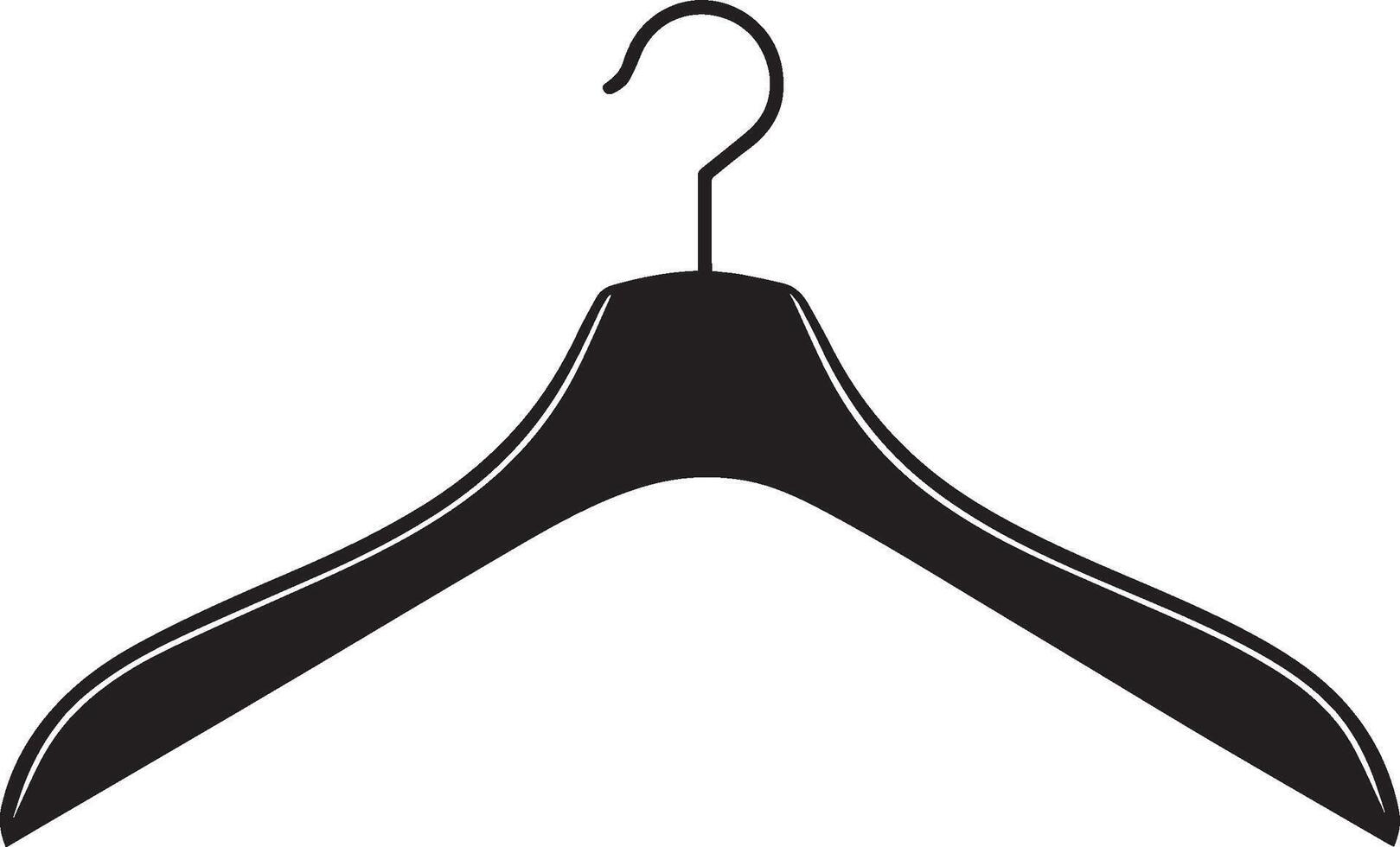 Wooden coat hanger clean simple silhouette black vector