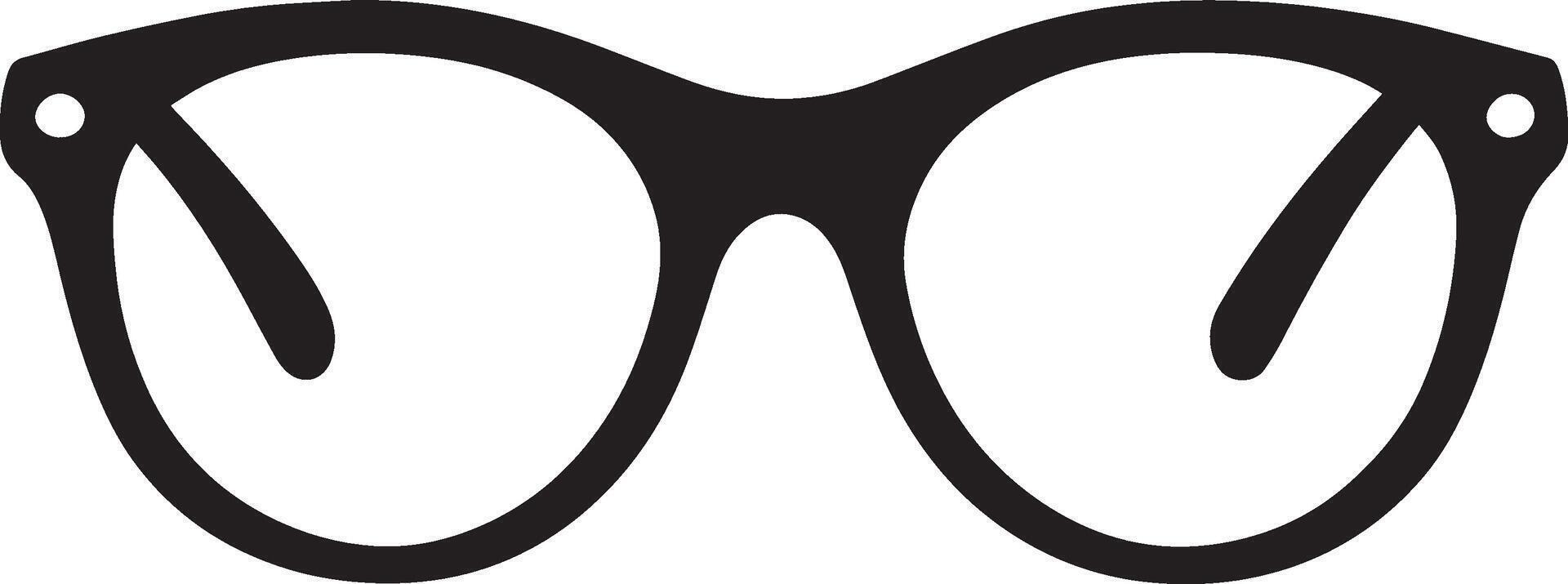 Eye Glasses clean simple icon silhouette black vector