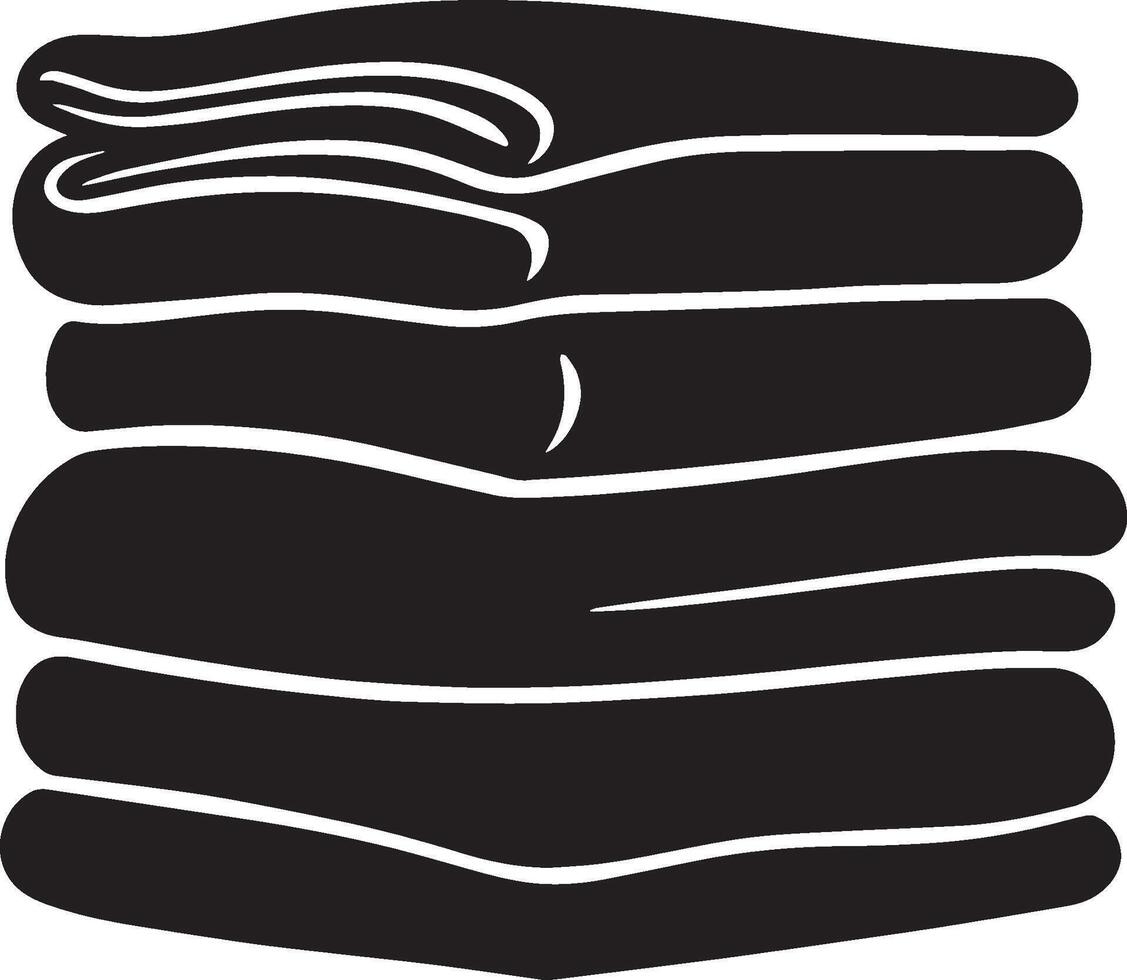 Folded clothes stack clean simple icon silhouette black vector