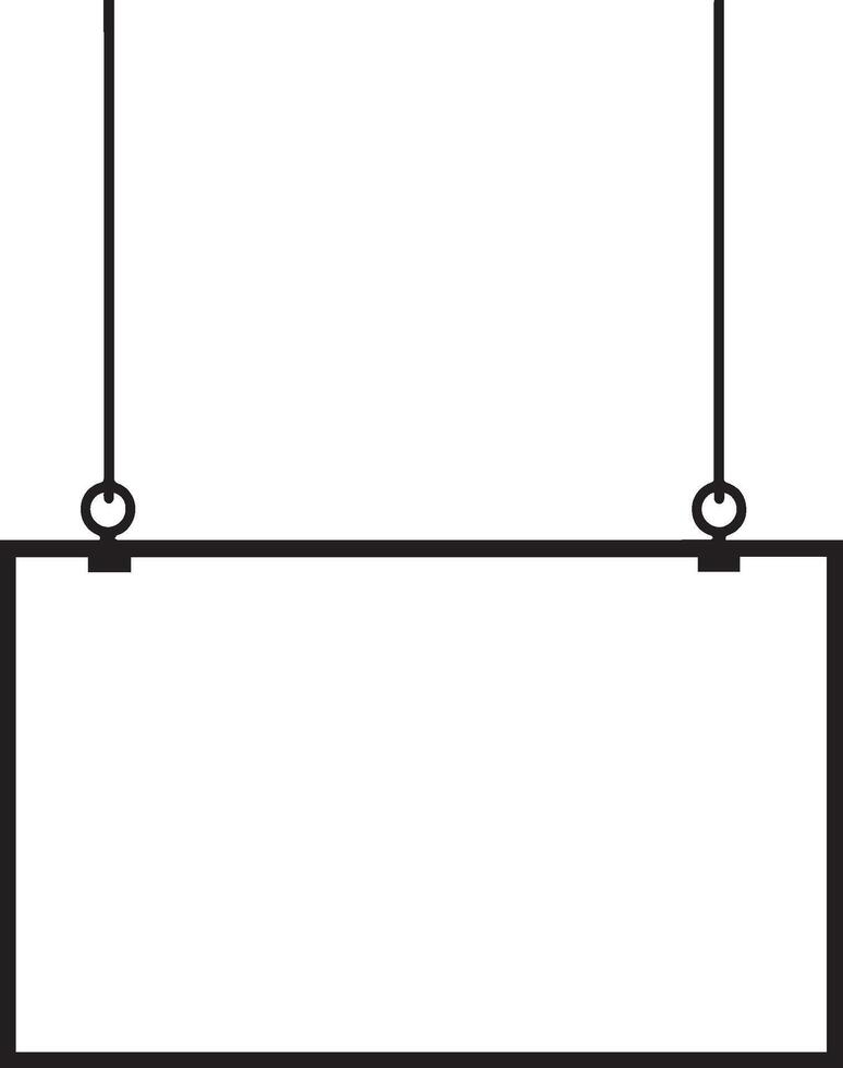 Hanging blank billboard clean simple icon linear black vector