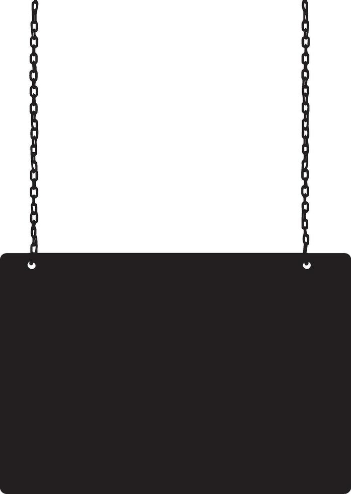 Hanging signboard clean simple silhouette black vector